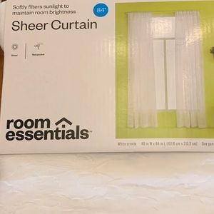 NWOT Home Essentials white sheer curtains!